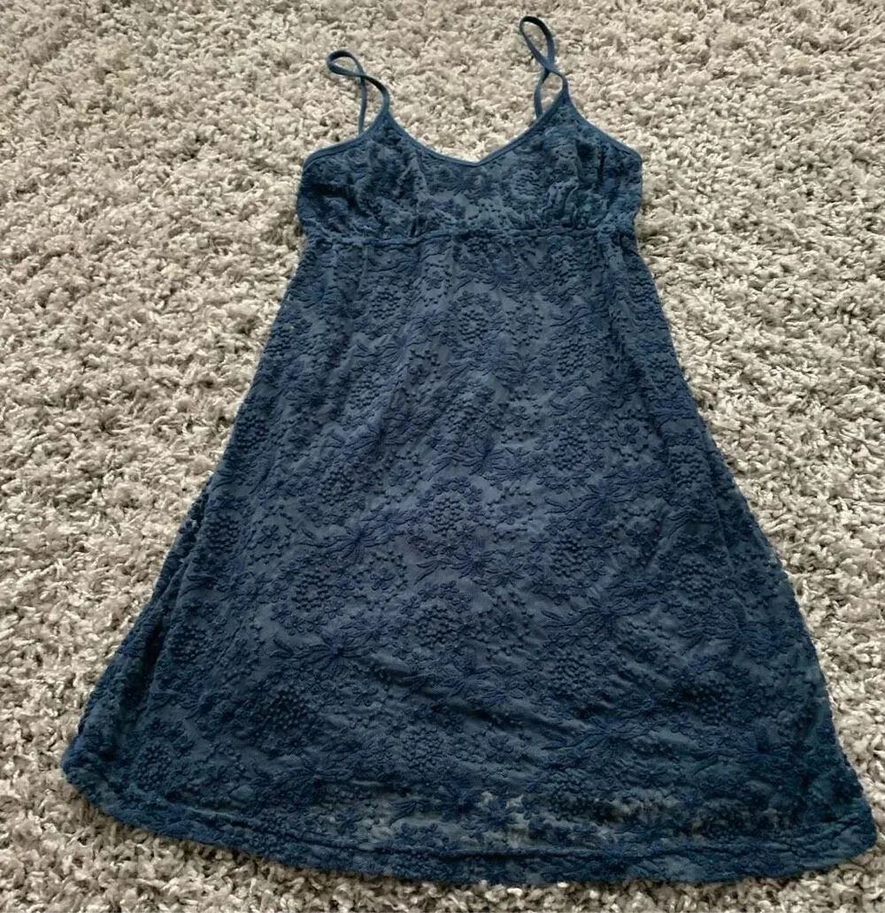 HARD TAIL FOREVER BLUE LACE LINED SUN TANK DRESS SZ M